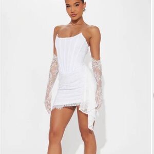Fashion Nova White Lace Mini Dress